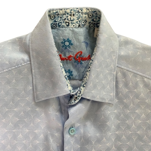 Robert Graham Light Blue Short Sleeve Button Down Shirt Excellent Condition - Picture 3 of 9